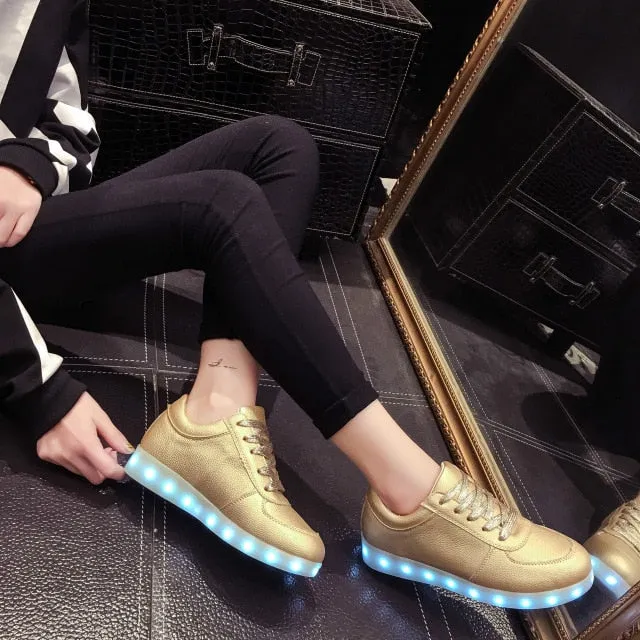 Luminous Sneakers Glowing USB Charge Boys,girls LED Shoes