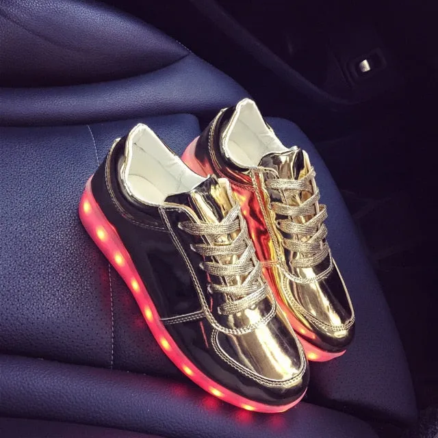 Luminous Sneakers Glowing USB Charge Boys,girls LED Shoes