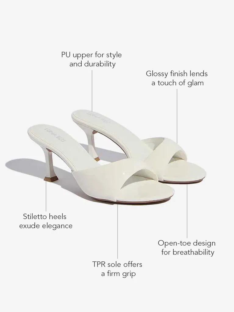 LUNA BLU White Open-Toe Stiletto Heel Sandals