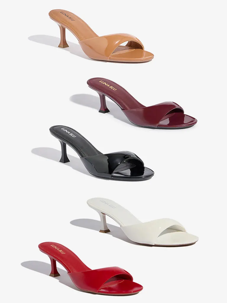 LUNA BLU White Open-Toe Stiletto Heel Sandals
