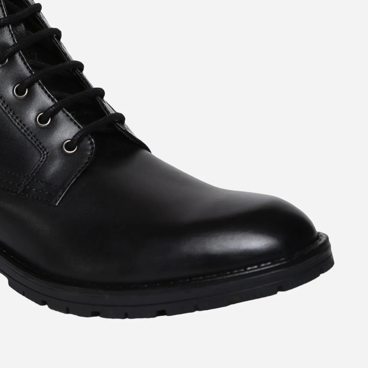 Masabih Genuine Leather Black Ankle Zipper Boots for Men