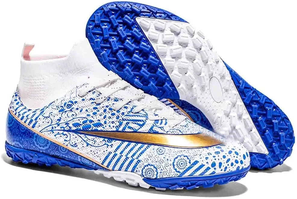MEBAMY Unisex High top Soccer Boots Cleats Outdoor Athletic Sneaker Turf Football Shoes Spikes Indoor Youth AG Soccer Shoes