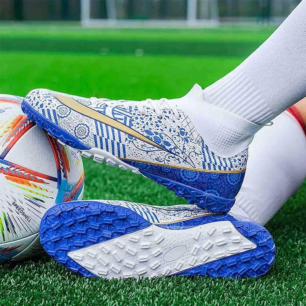 MEBAMY Unisex High top Soccer Boots Cleats Outdoor Athletic Sneaker Turf Football Shoes Spikes Indoor Youth AG Soccer Shoes