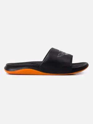 Men's Black/Orange Active Graphic Printed Slider (IX5018)