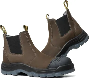 Men's Slip on Soft Toe Slip Resistant Waterproof Puncture-proof Work Boots, COF802D, 11