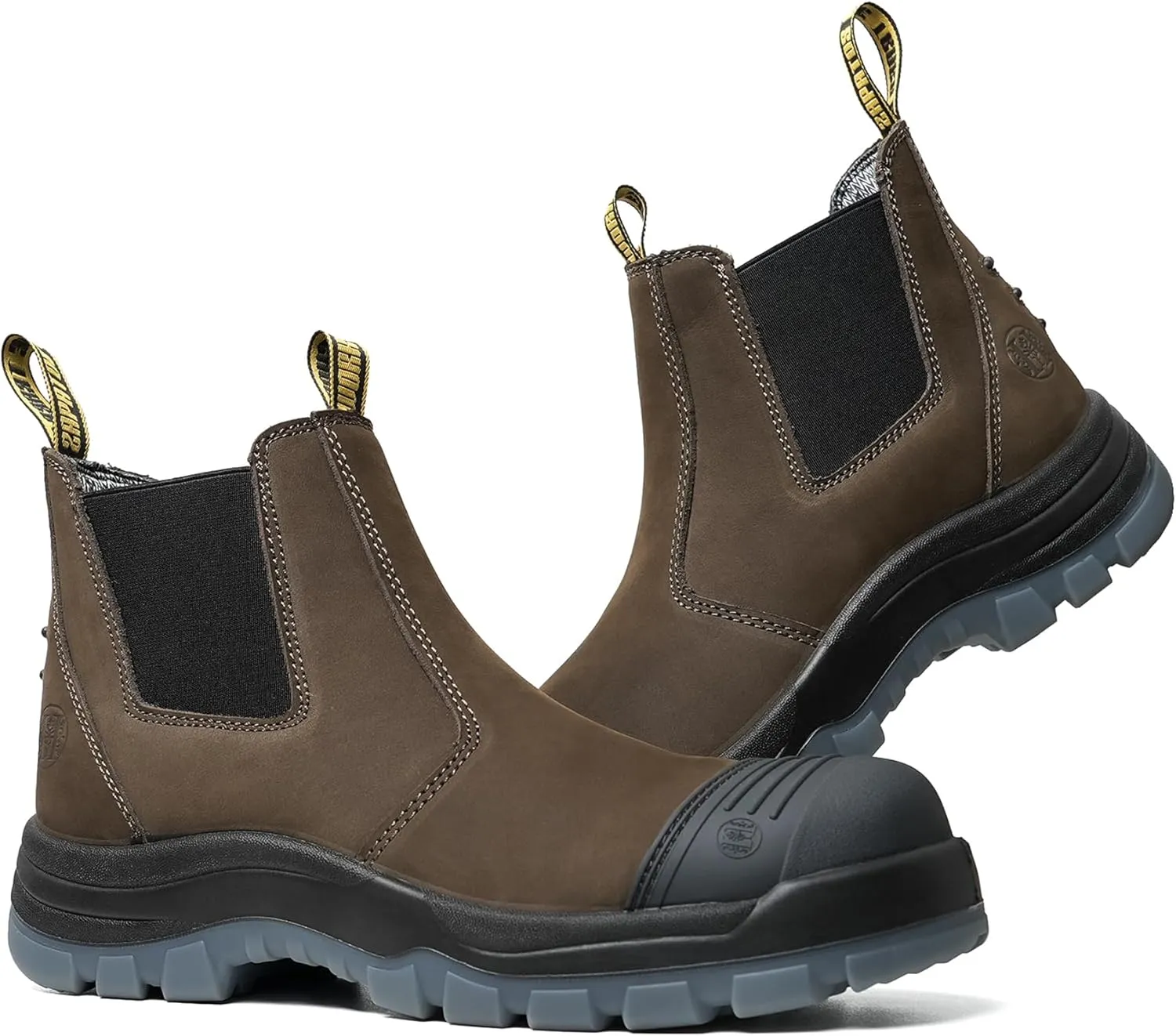 Men's Slip on Soft Toe Slip Resistant Waterproof Puncture-proof Work Boots, COF802D, 11