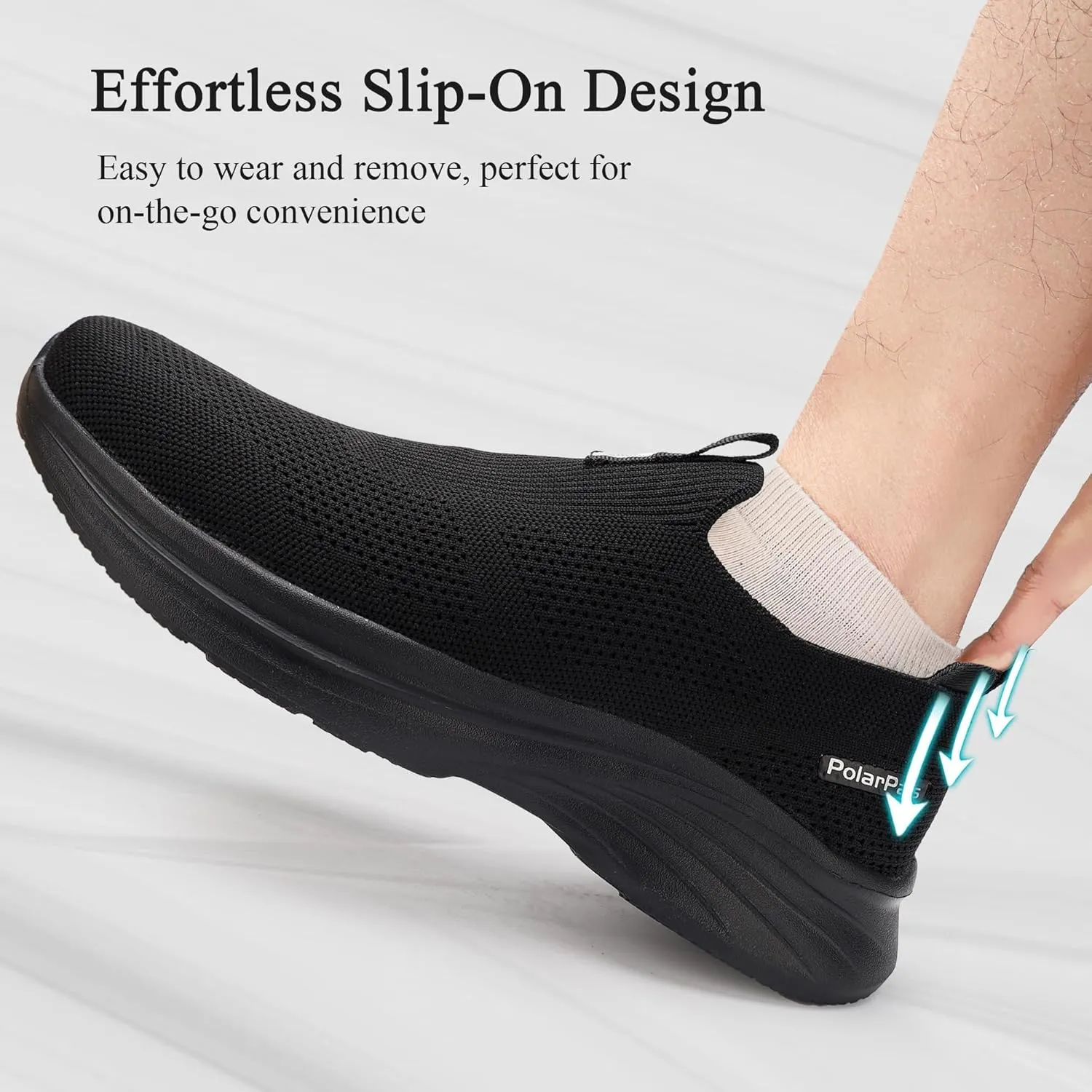Mens Walking Shoes Slip On Tennis Shoe Athletic Gym Workout Shoes Comfortable Lightweight Cross Training Fashion Sneakers