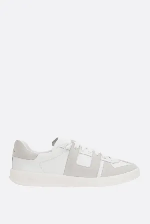 Monza smooth leather and suede sneakers