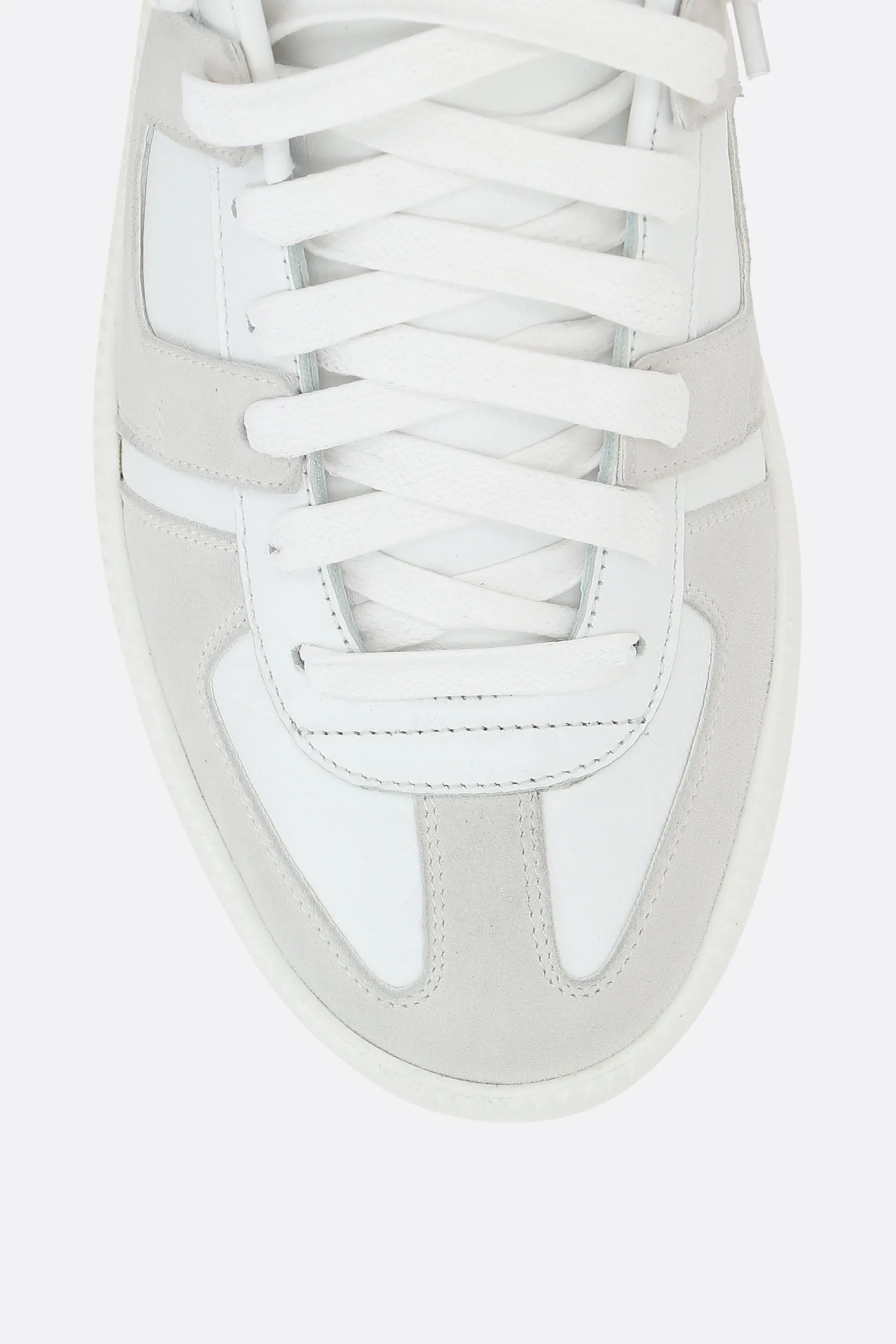 Monza smooth leather and suede sneakers