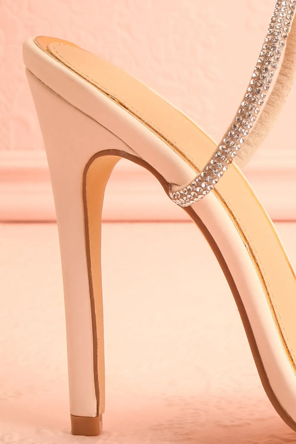 Odessa Beige | Sparkly Heeled Sandals