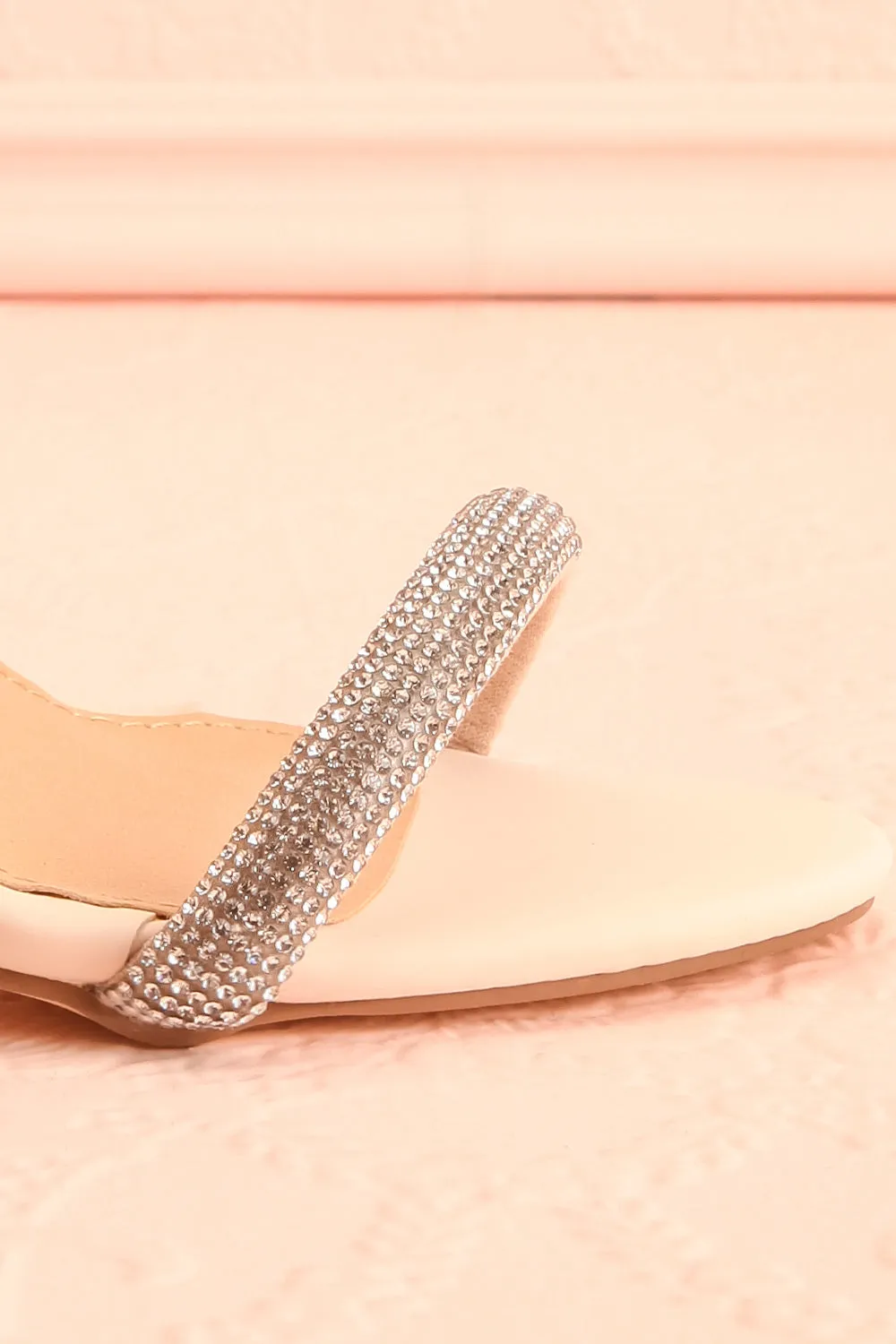 Odessa Beige | Sparkly Heeled Sandals