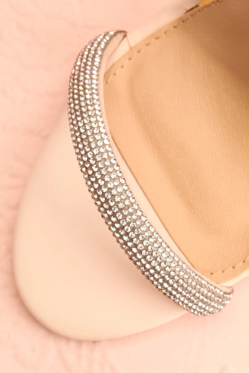 Odessa Beige | Sparkly Heeled Sandals