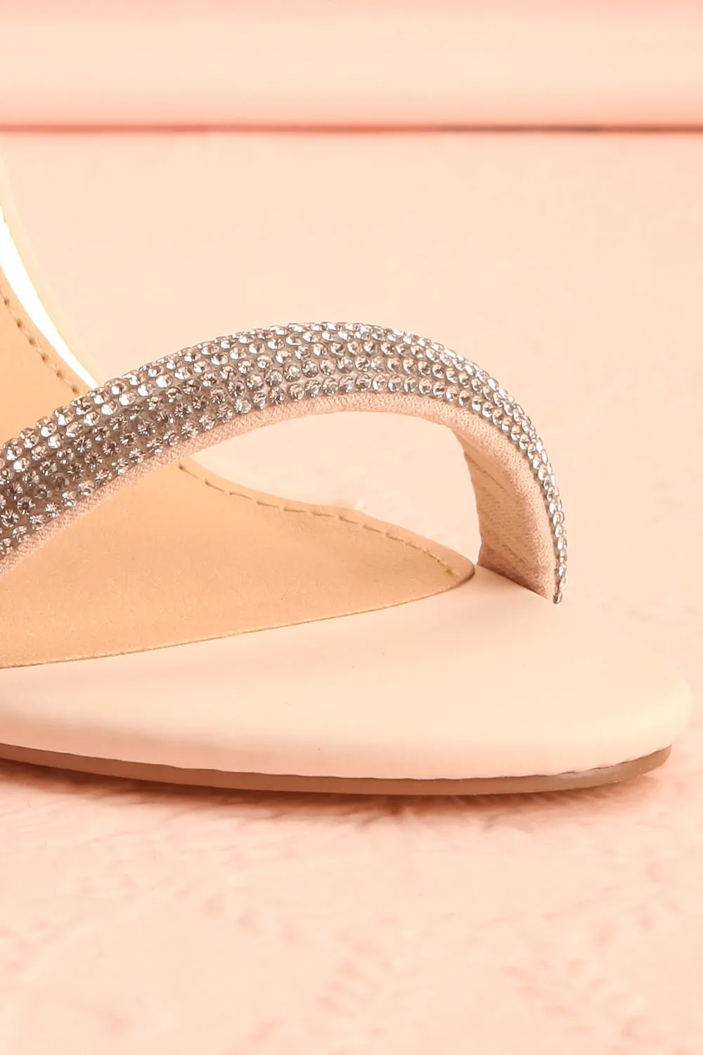 Odessa Beige | Sparkly Heeled Sandals