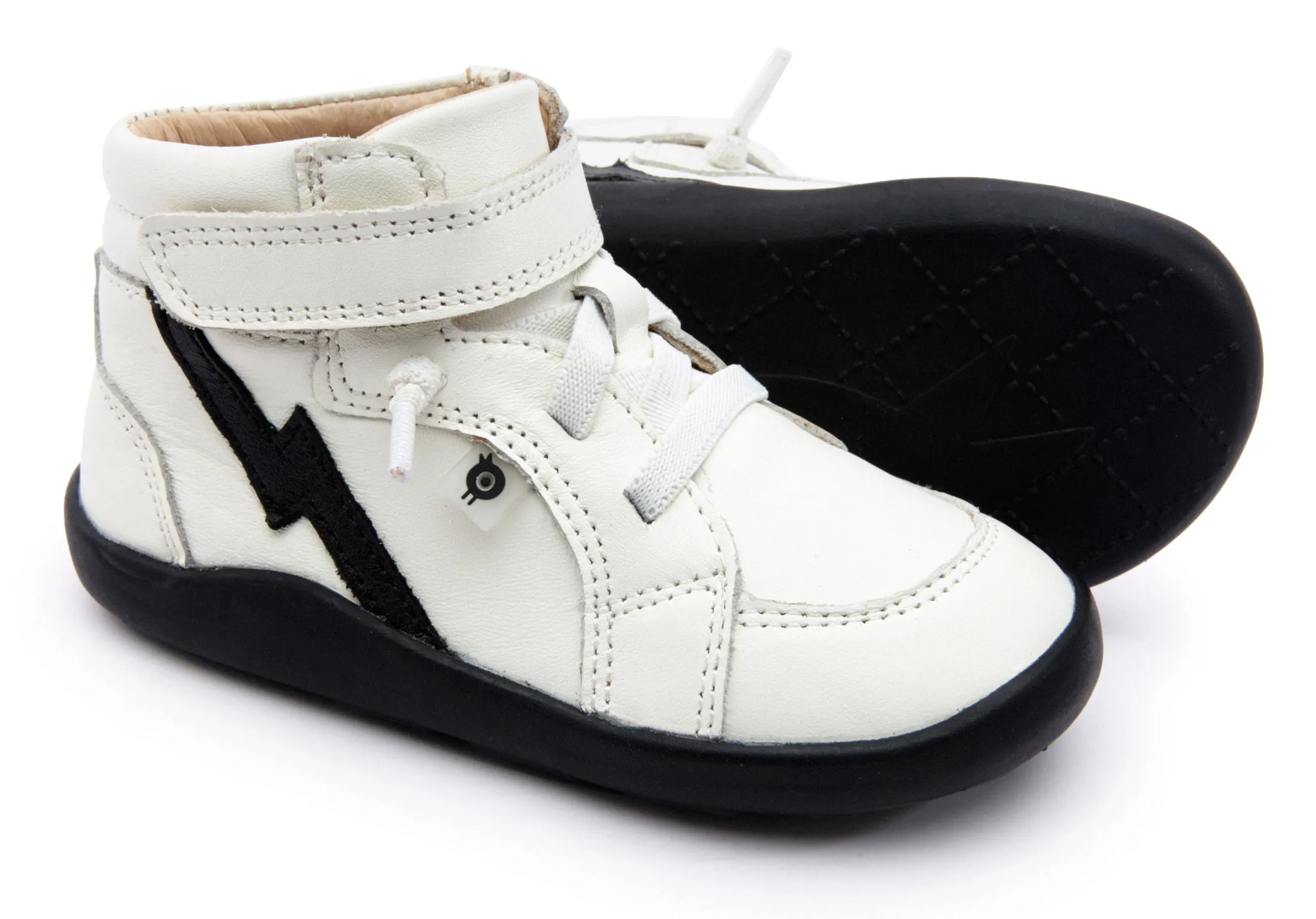 Old Soles Boy's & Girl's 8018 Light The Ground Sneakers - White/Black
