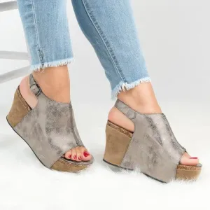 Open Toe Platform Wedge Sandal