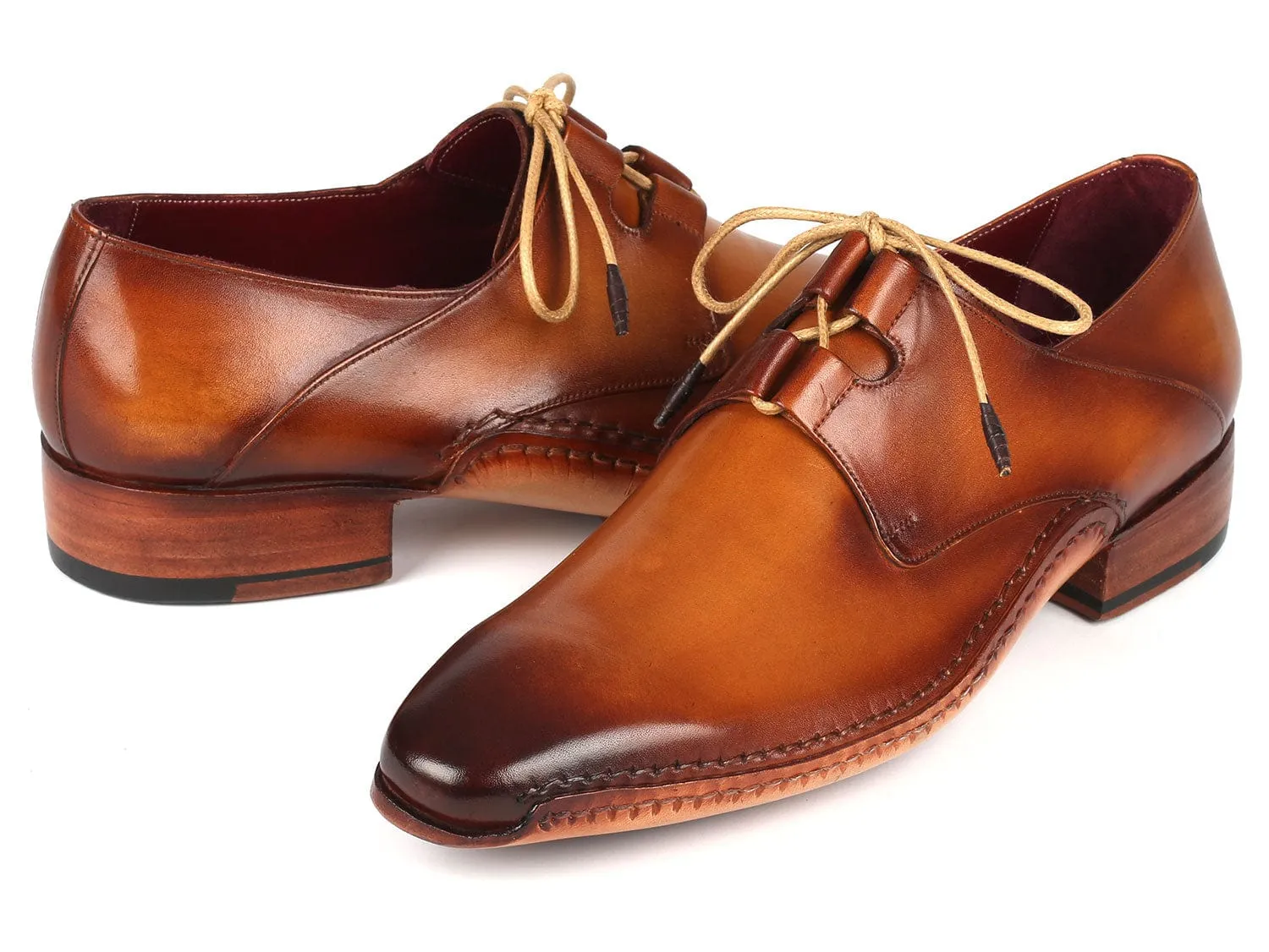 Paul Parkman Ghillie Lacing Handsewn Shoes Light Brown (ID#022-CML)