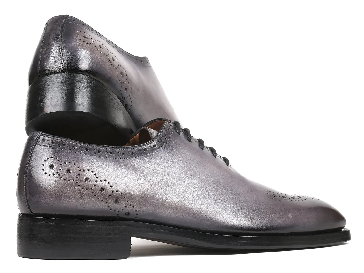 Paul Parkman Goodyear Welted Punched Oxfords in Gray