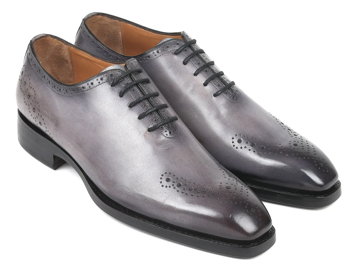 Paul Parkman Goodyear Welted Punched Oxfords in Gray