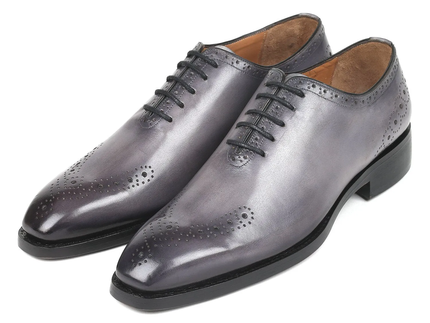 Paul Parkman Goodyear Welted Punched Oxfords in Gray