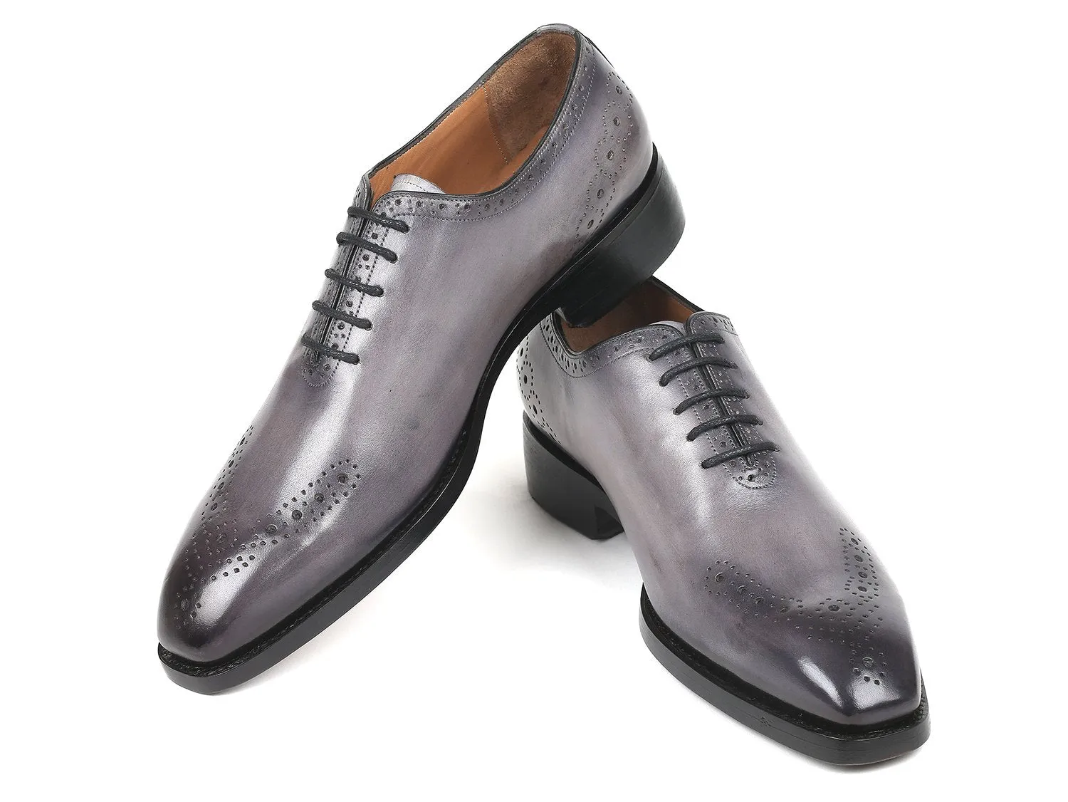 Paul Parkman Goodyear Welted Punched Oxfords in Gray