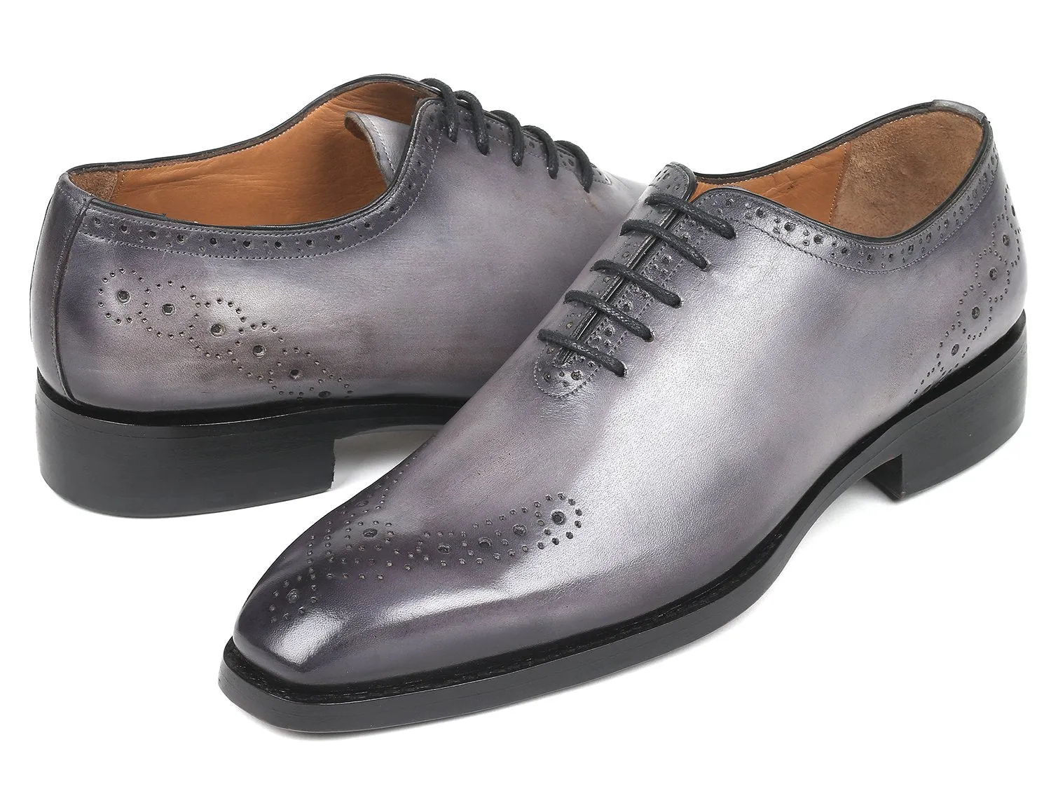 Paul Parkman Goodyear Welted Punched Oxfords in Gray