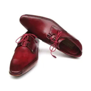 Paul Parkman Men's Ghillie Lacing Side Handsewn Dress Shoes - Burgundy  (ID#022-BUR)