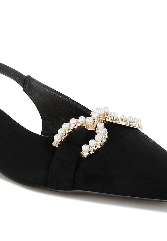 Pearl-Studded Horsebit Flats