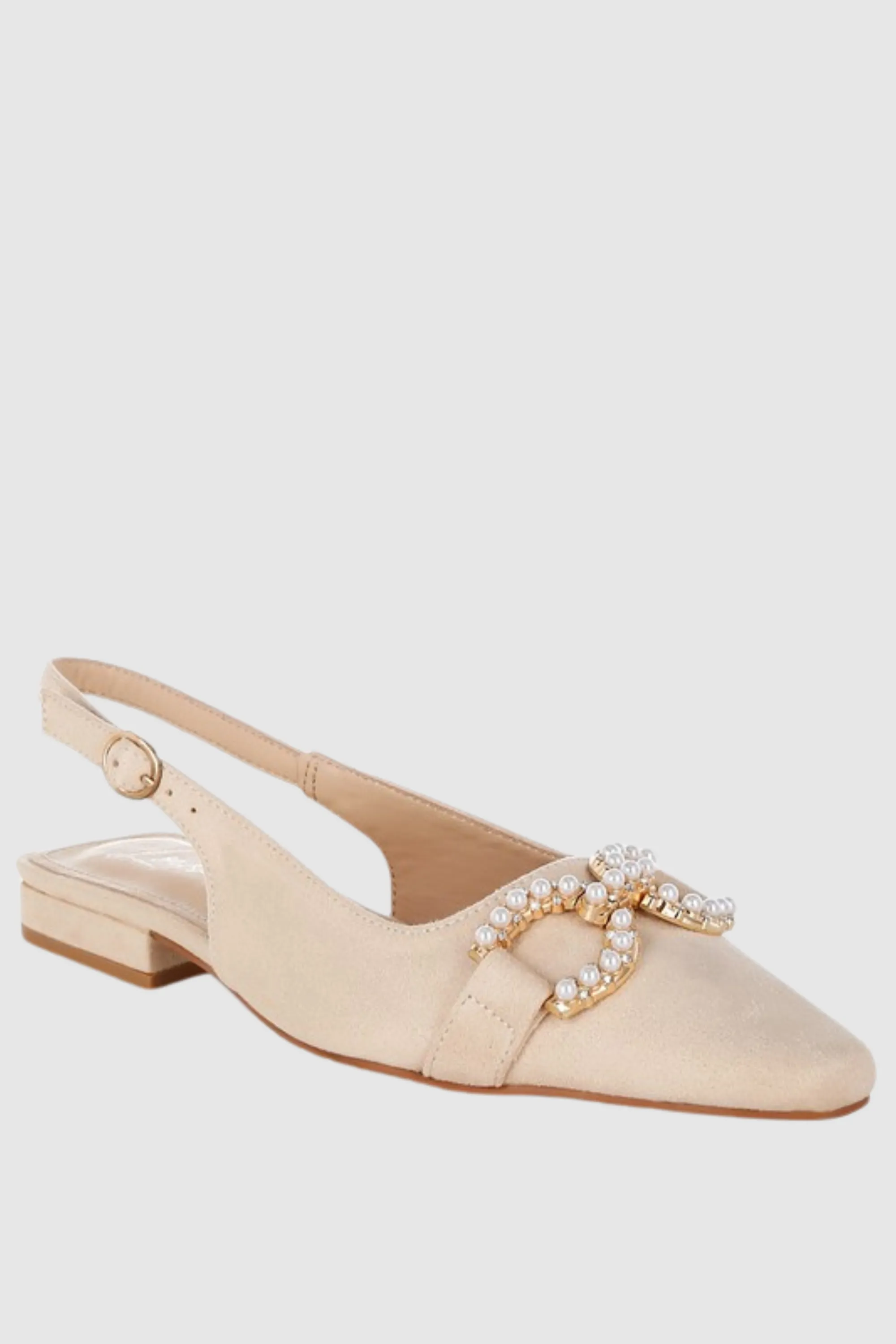 Pearl-Studded Horsebit Flats