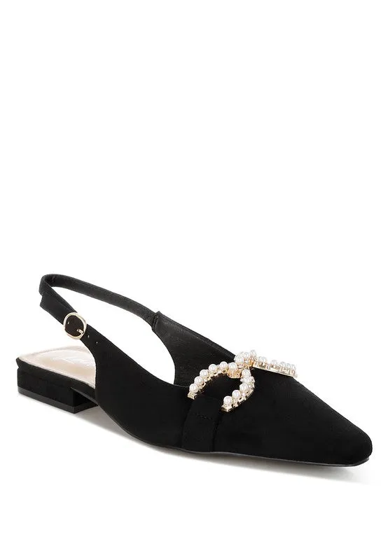 Pearl-Studded Horsebit Flats