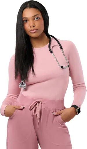 Peelz Kiki Long Sleeve Underscrub Top for Women - Soft, Stretchy, Seamless Fabric Scrubs for Layering & Comfort, Slim Fit
