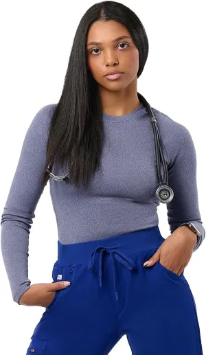 Peelz Kiki Long Sleeve Underscrub Top for Women - Soft, Stretchy, Seamless Fabric Scrubs for Layering & Comfort, Slim Fit
