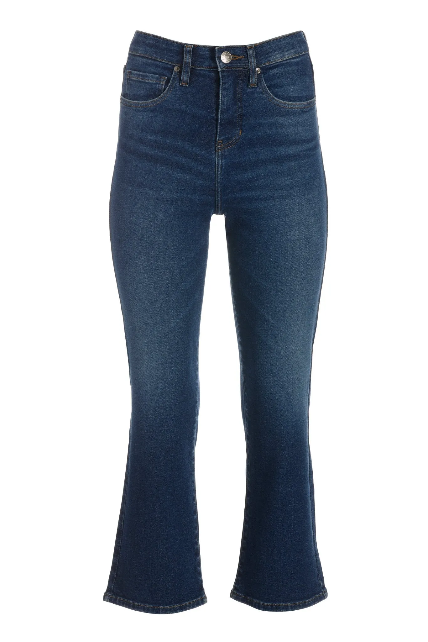 Phoebe Cropped Bootcut Jeans Dark/Medium Denim
