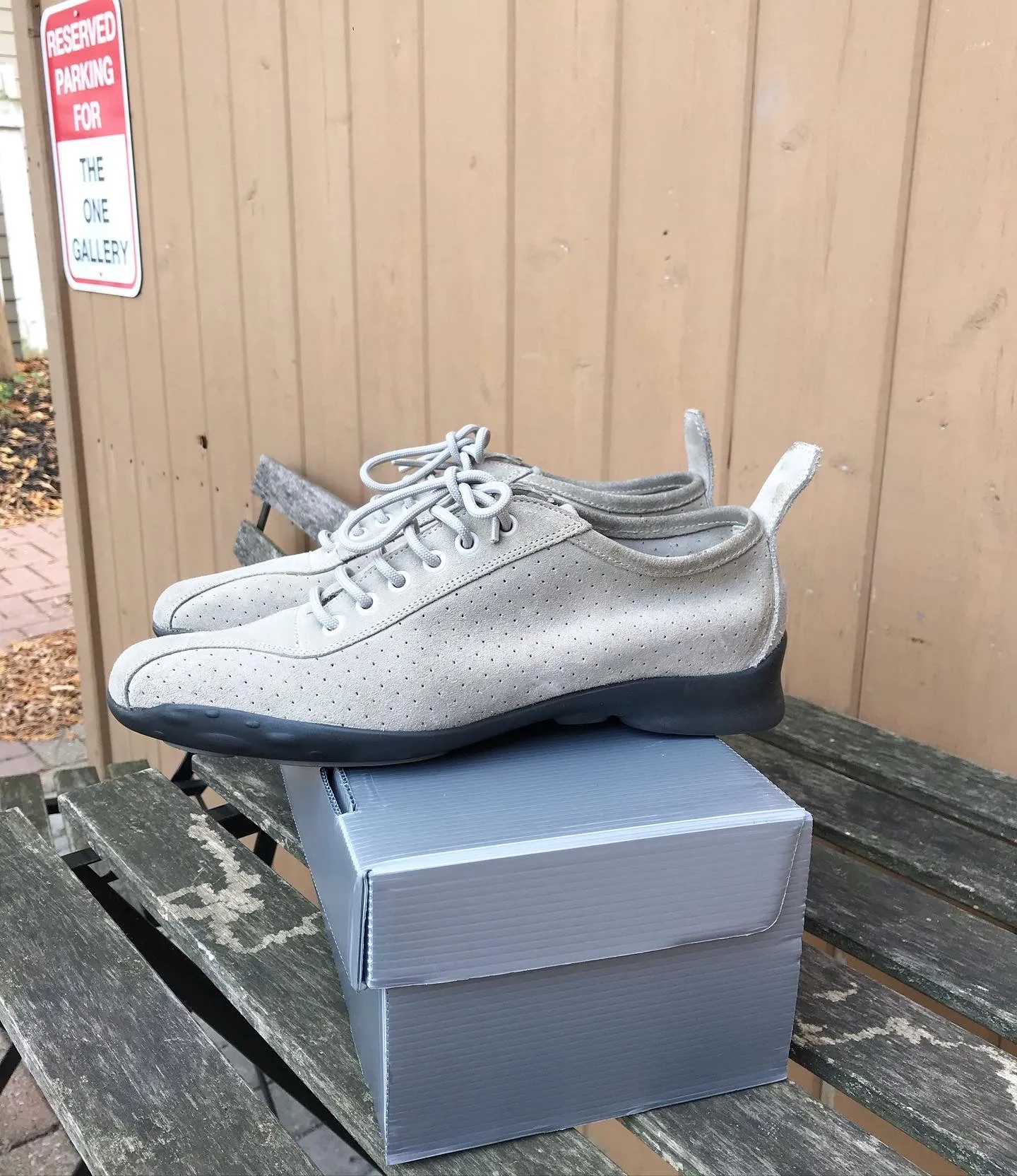 PRADA Suede Lace Up Sneakers