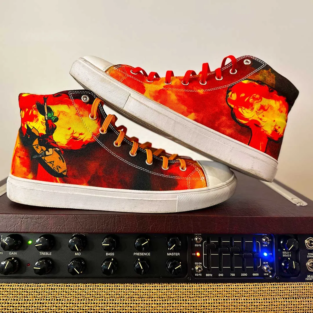 "Bomber Girl" Men's High Top Canvas Sneakers