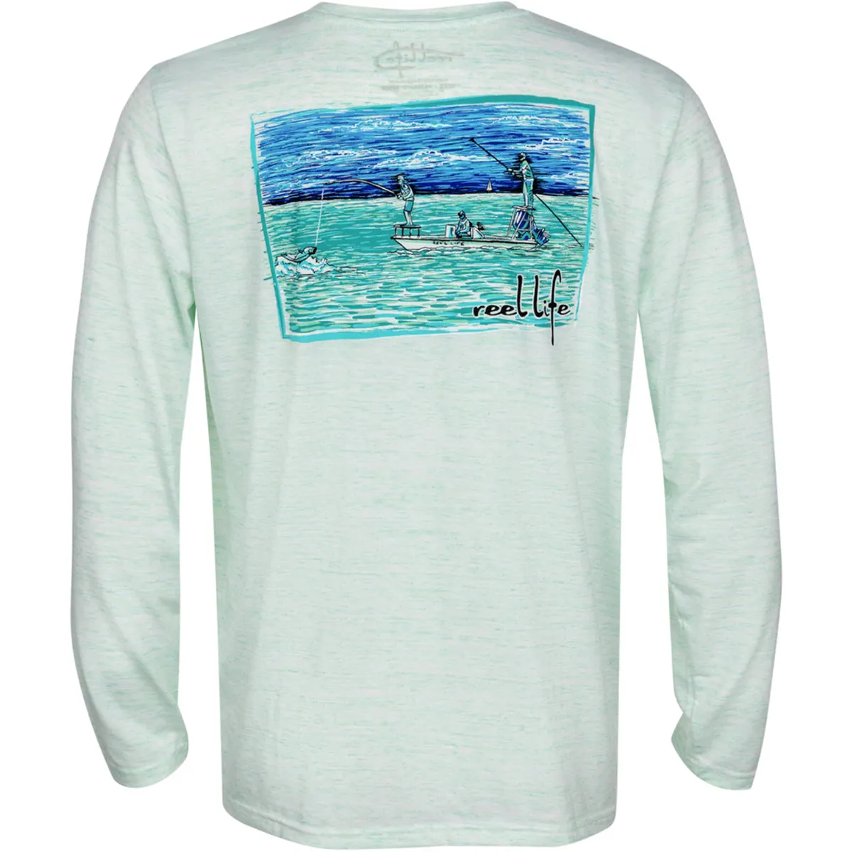 Reel Life Coastal Performance Reel Flats Fishing Long Sleeve T-Shirt- Misty Jade