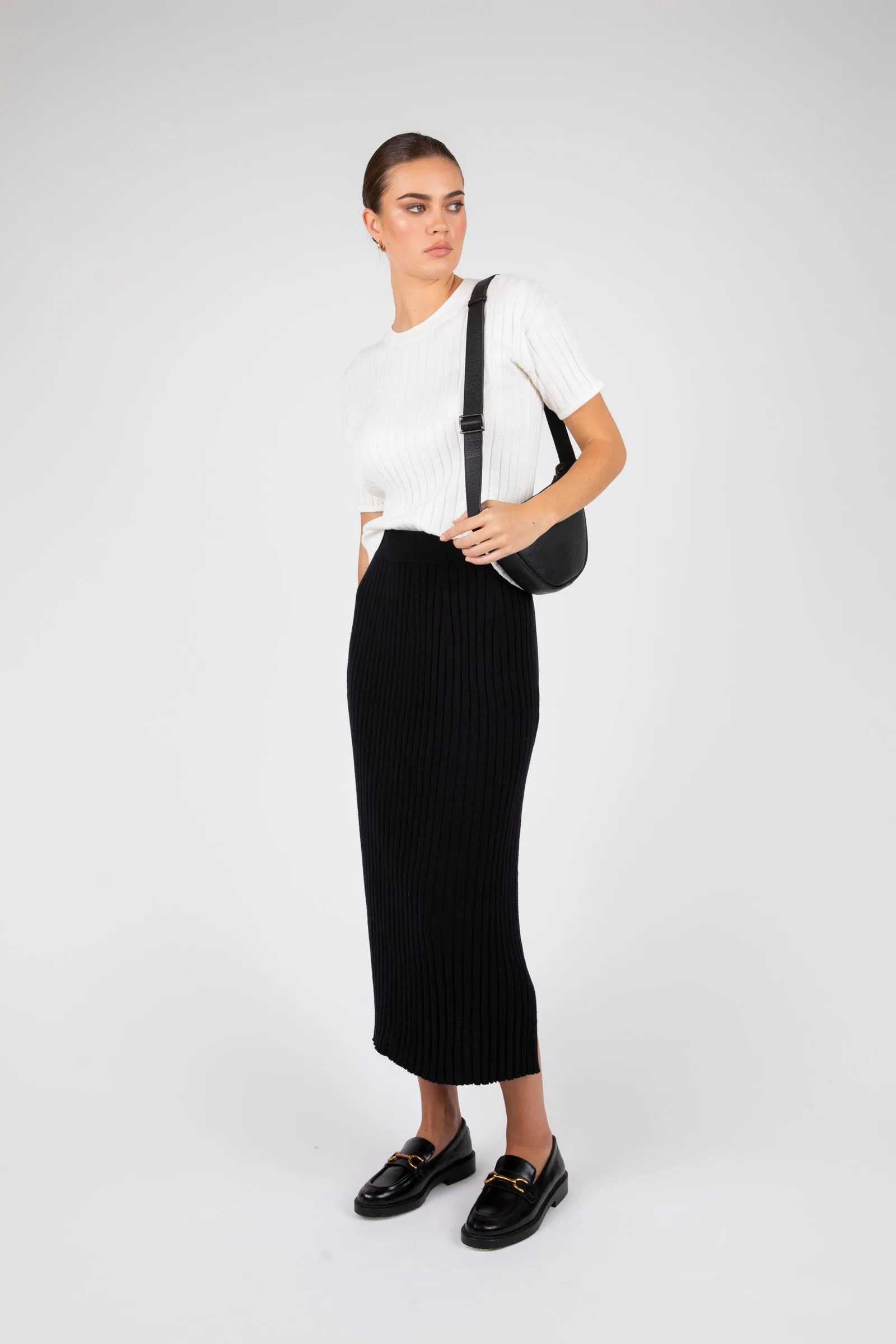 Reign Rib Skirt - Black