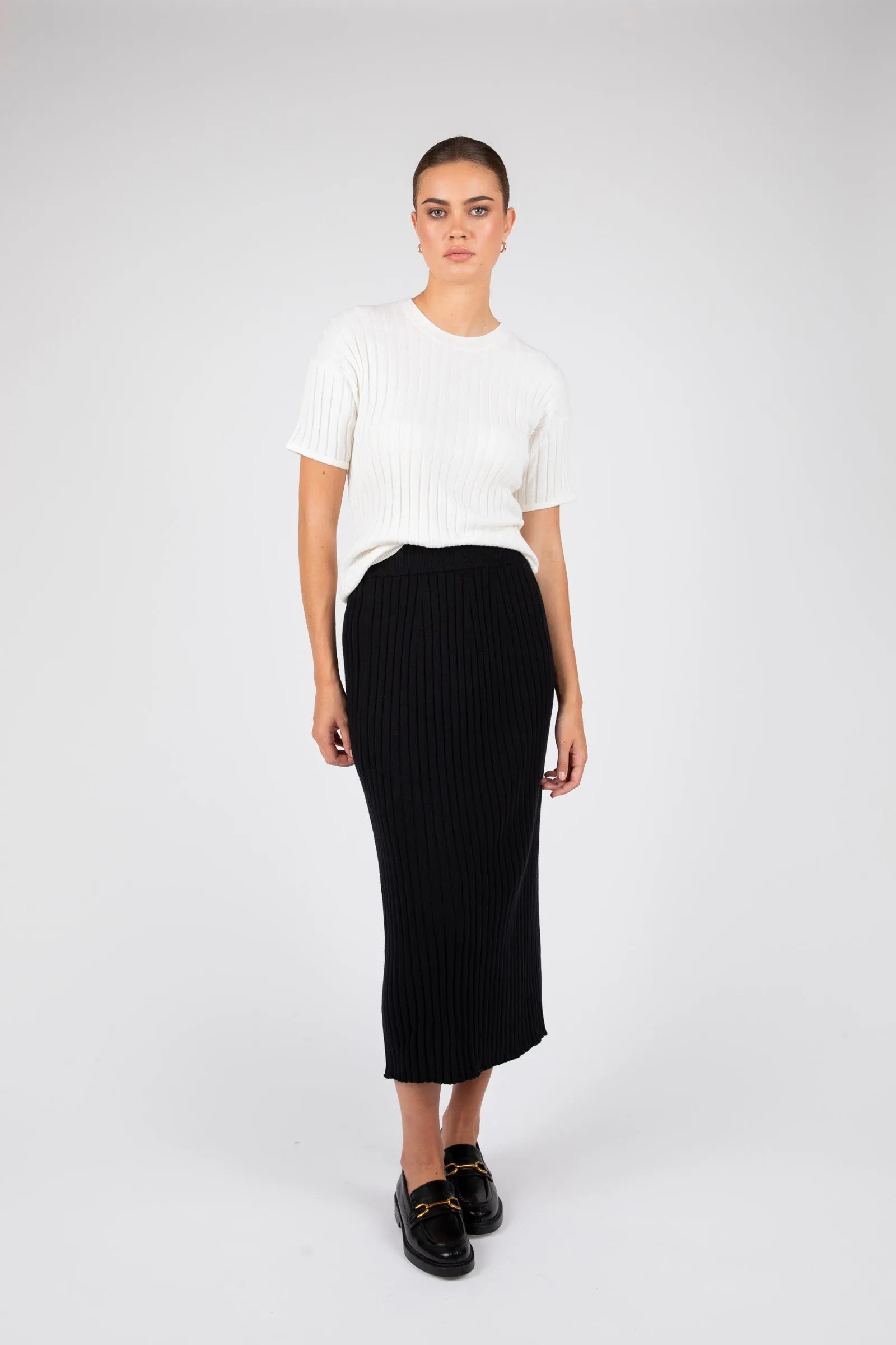 Reign Rib Skirt - Black