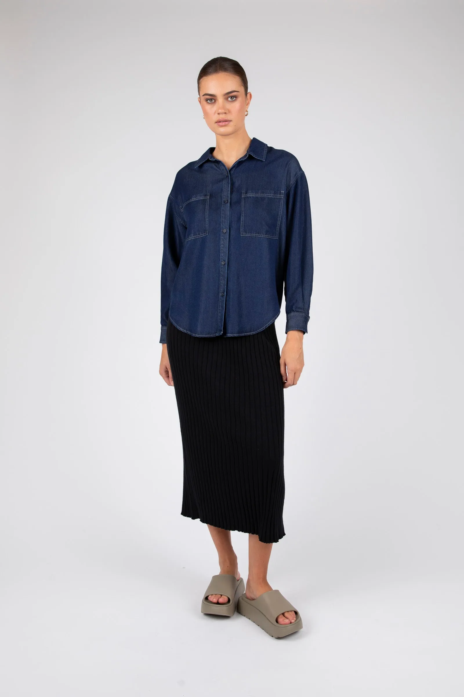 Reign Rib Skirt - Black