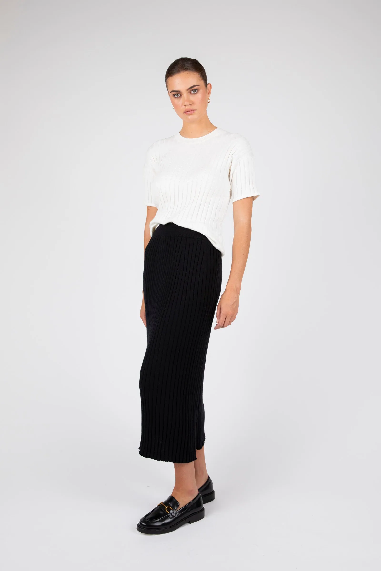 Reign Rib Skirt - Black