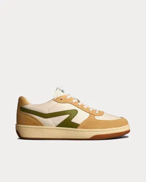 Retro Court Leather Light Dove / Lime Low Top Sneakers