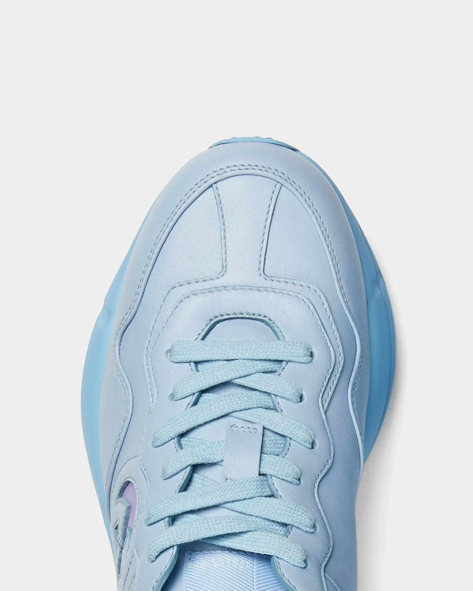 Rhyton Interlocking G Light Blue Low Top Sneakers
