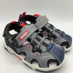 Size 11: Primigi Grey Blue Dots Velcro Sandals