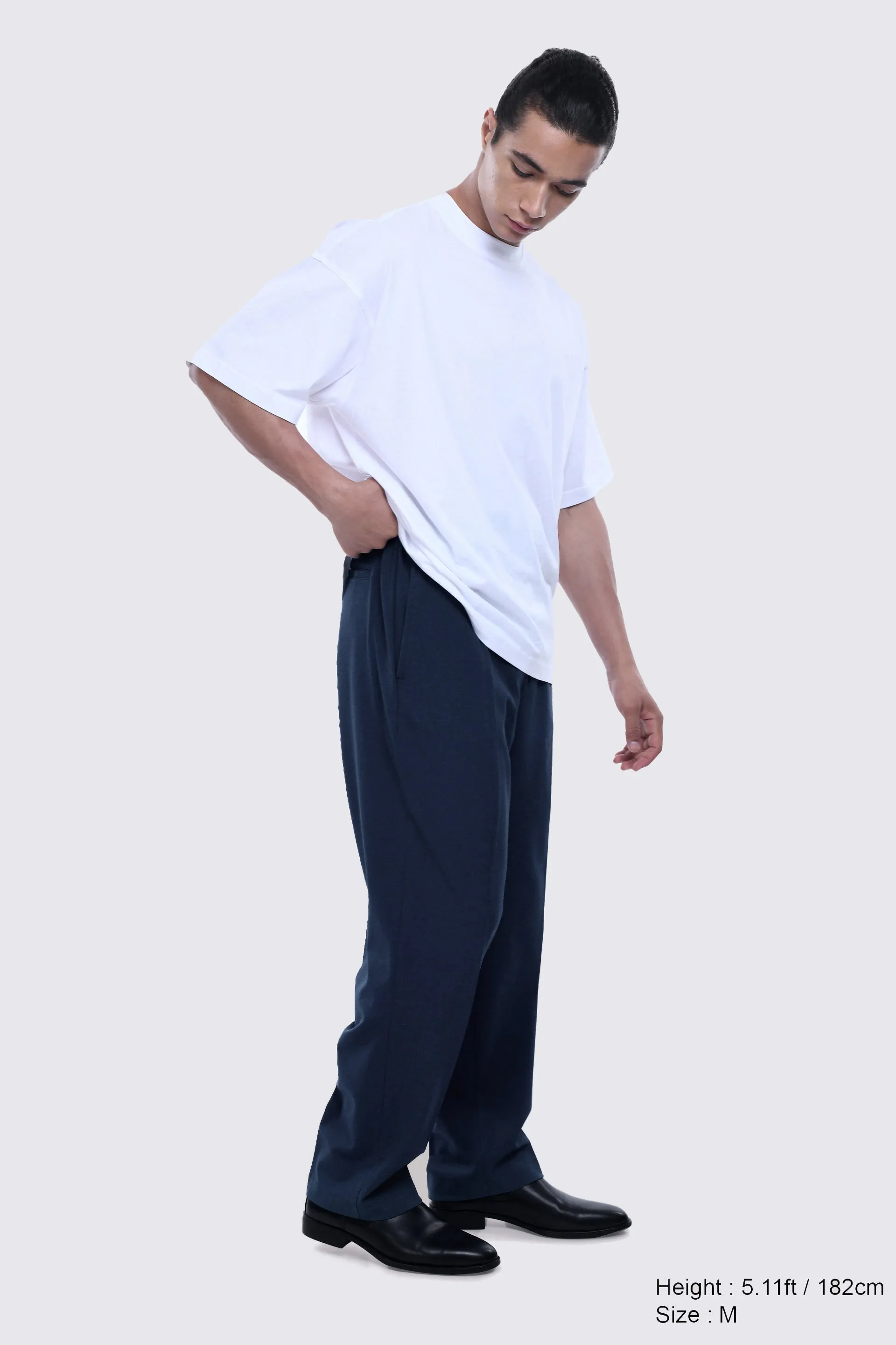 SOFT IRON RELAXED TROUSERS IN BLUE