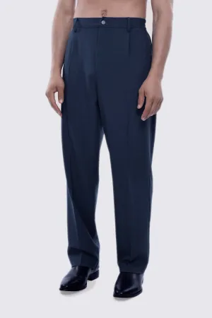 SOFT IRON RELAXED TROUSERS IN BLUE