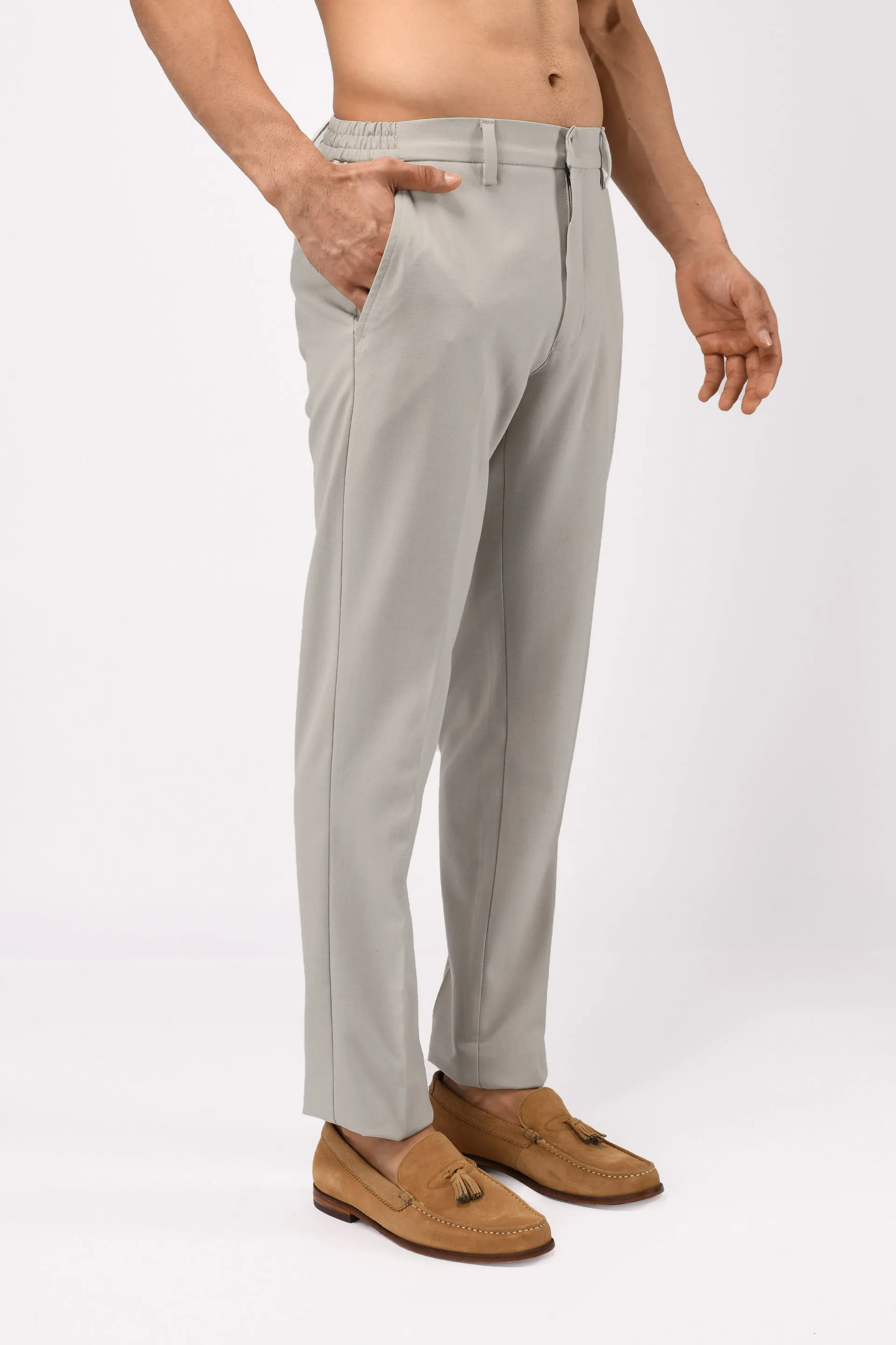 SOFT IRON TAILORED TROUSERS IN CREAM