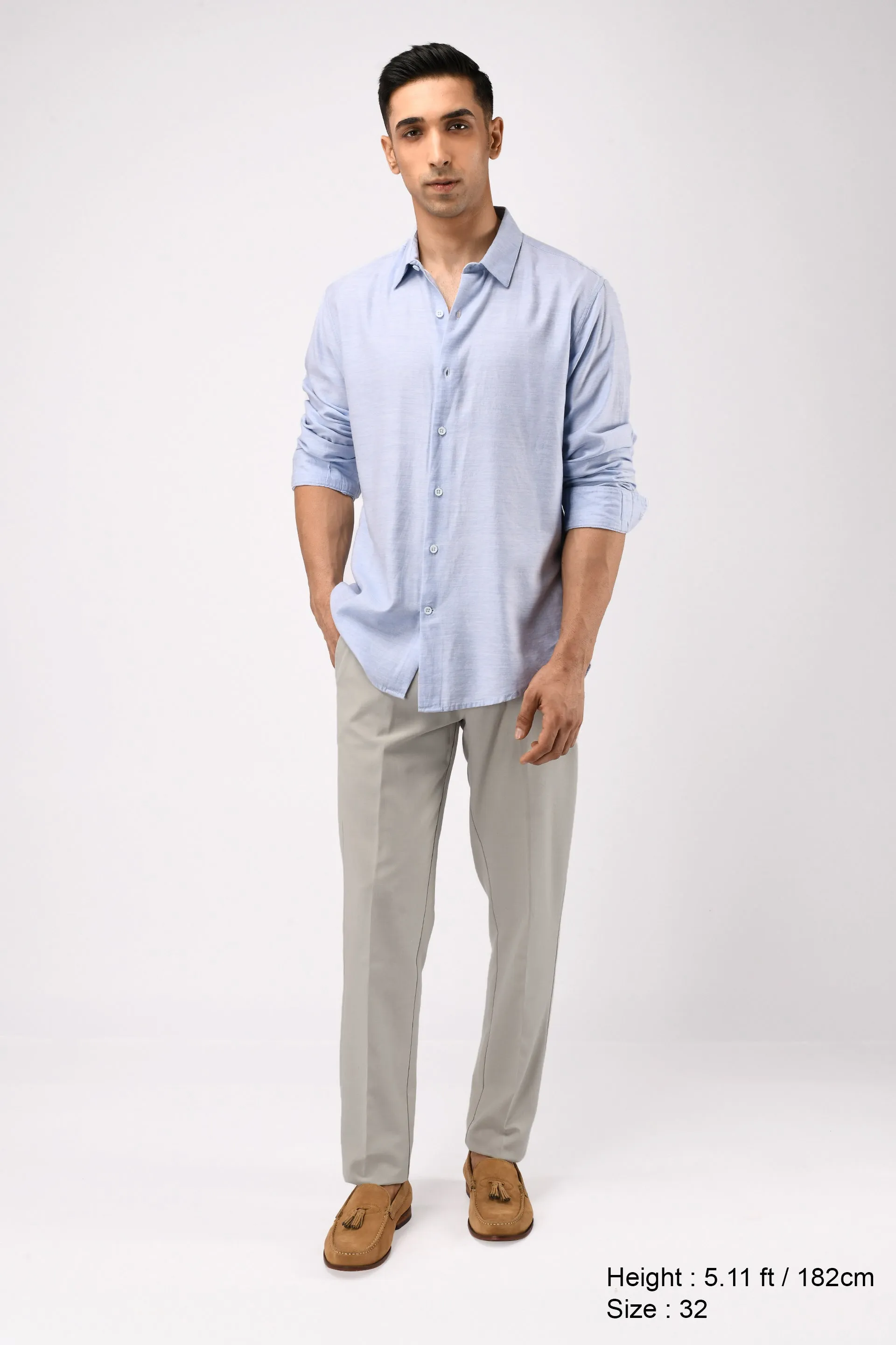 SOFT IRON TAILORED TROUSERS IN CREAM