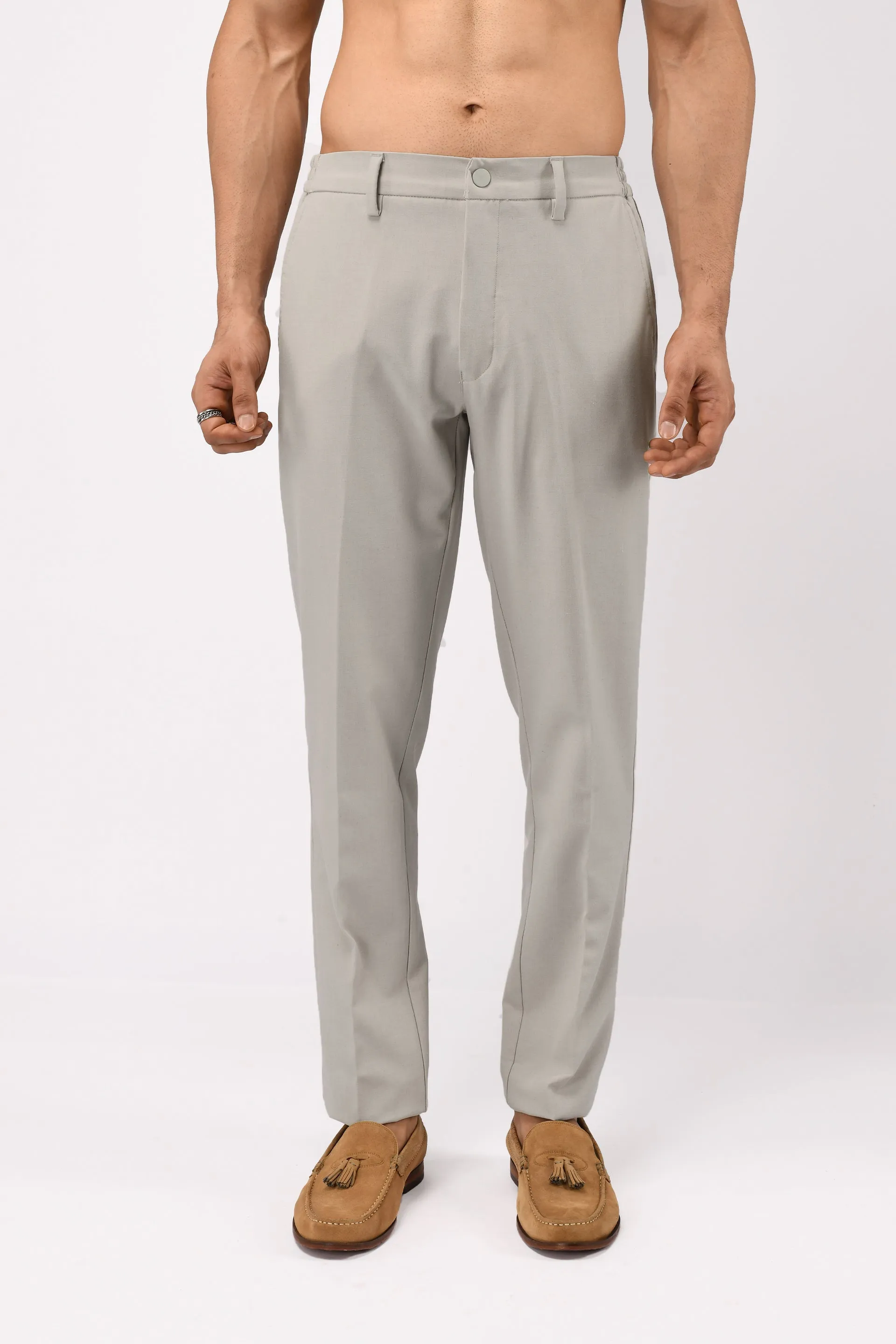 SOFT IRON TAILORED TROUSERS IN CREAM