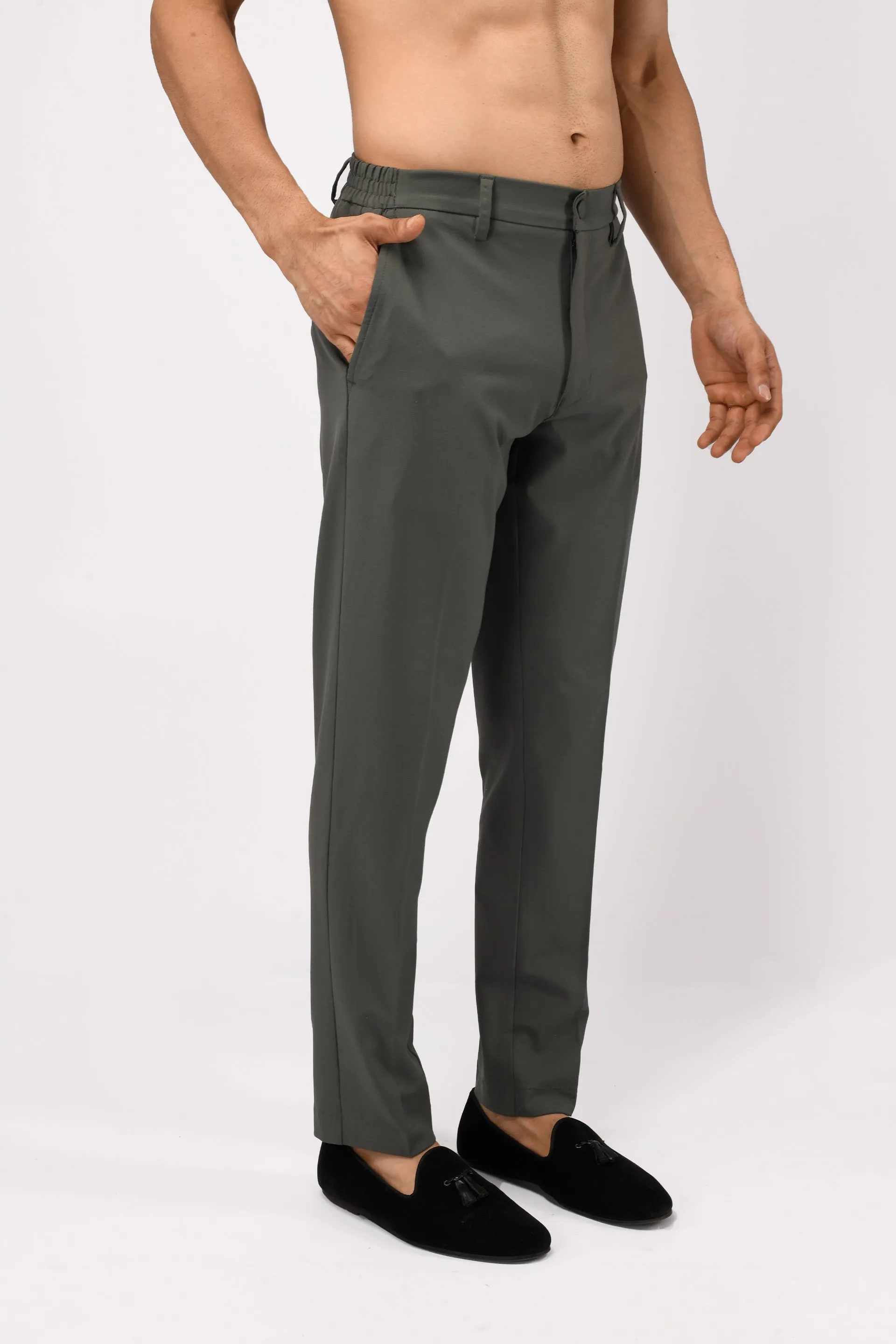 SOFT IRON TAILORED TROUSERS IN GREY