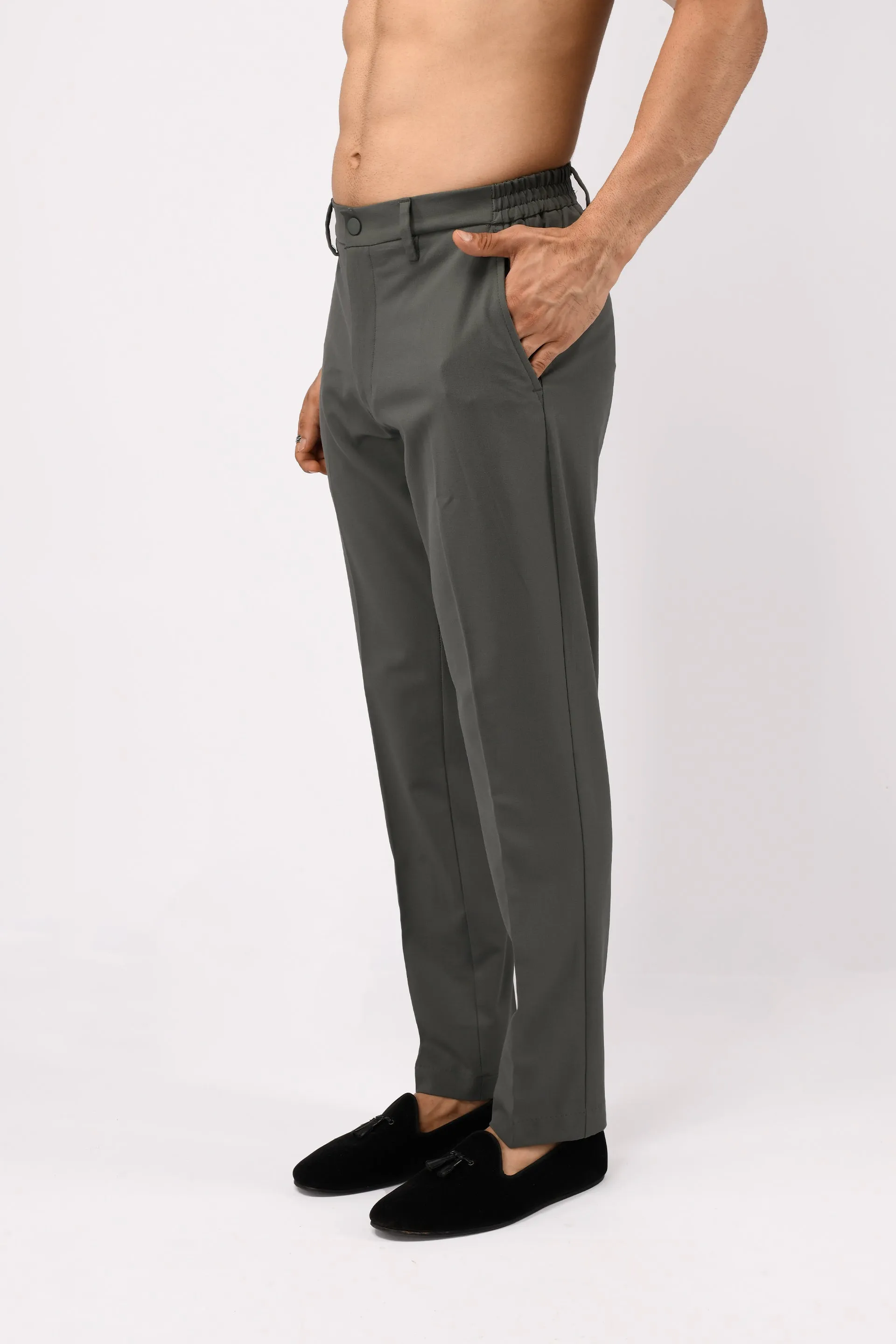 SOFT IRON TAILORED TROUSERS IN GREY