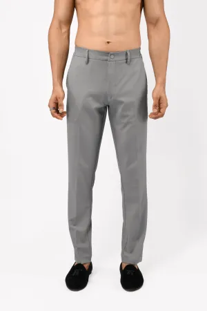 SOFT IRON TAILORED TROUSERS IN LIGHT GREY